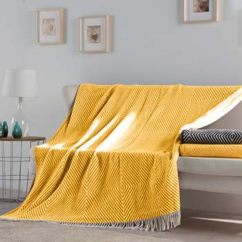 Pătură catifelată, 180x240cm, galbenă