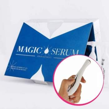 Pachet avantajos: Aparat de masaj pentru ochi ReGlam + Ser antirid cu efect imediat Magic Serum